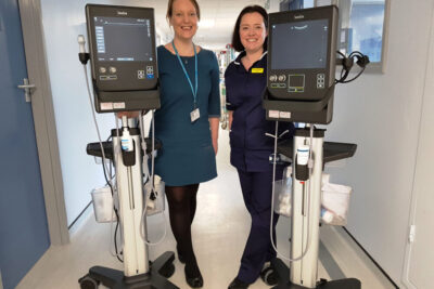 Healthcare workers with medical equipment