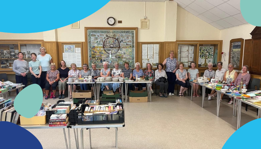 Dunnington Cancer Support Group with items for sale